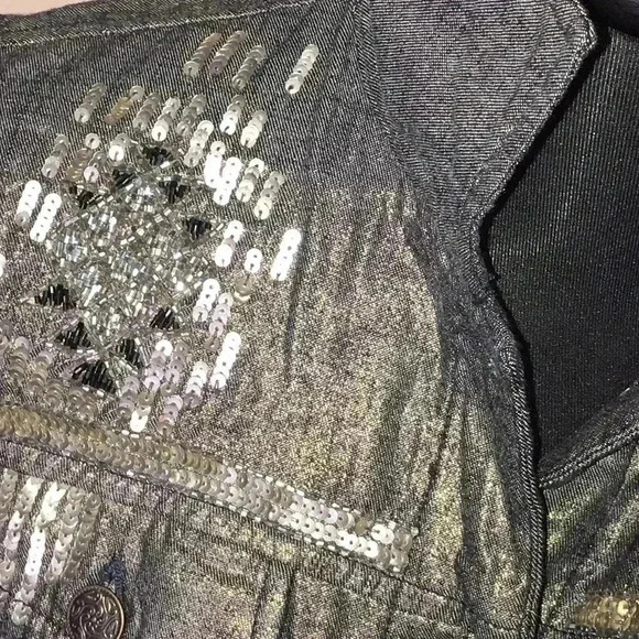 Chico’s Metallic Sequin Western Jacket Size 0 - Picture 3 of 8